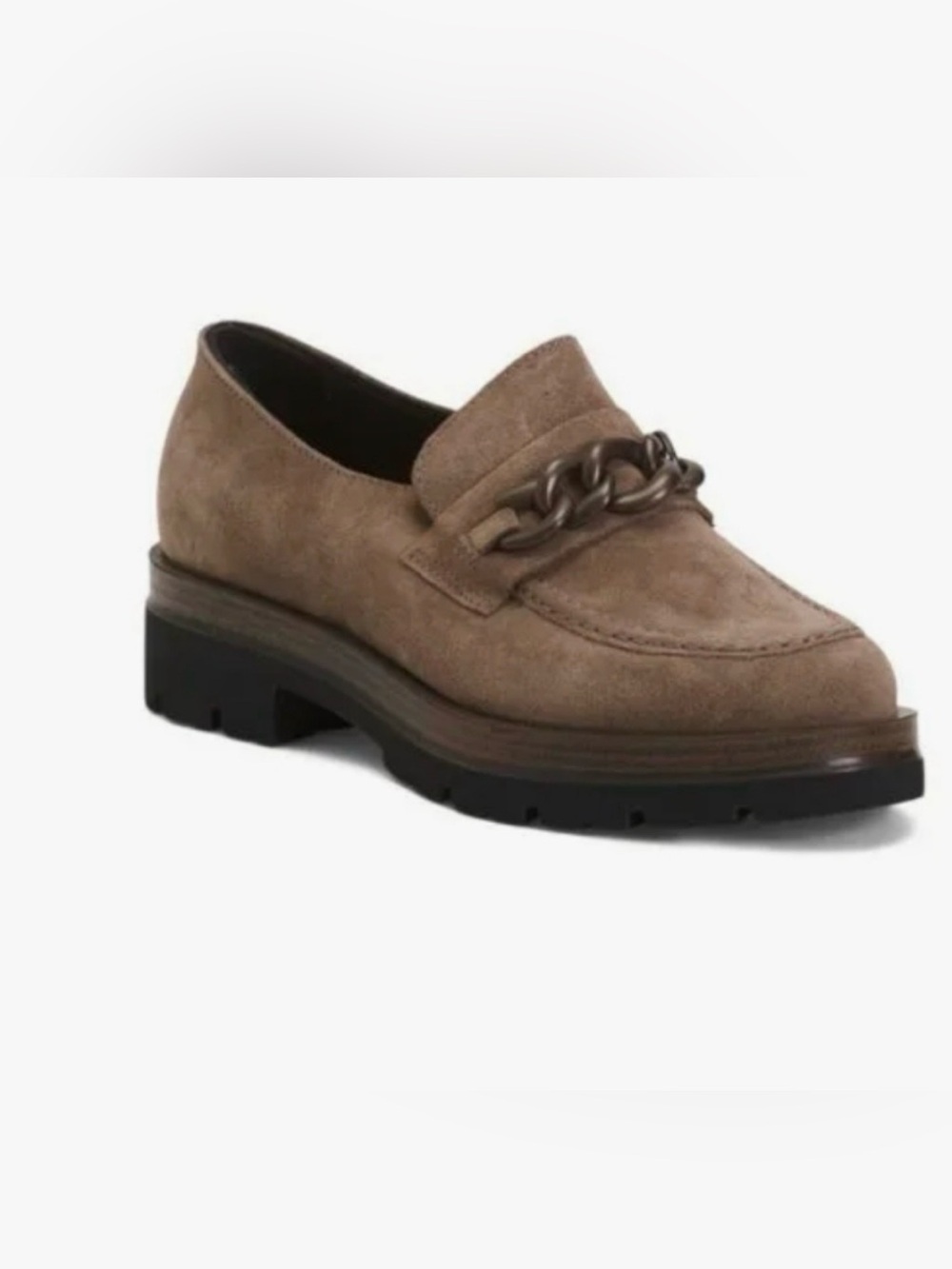 IGI&CO Italy Suede Platform Chain Loafers Taupe Women's EU 36 / US 5.5-6 NWT No